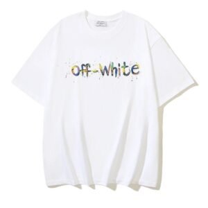 Off-White graffiti-style white T-shirt