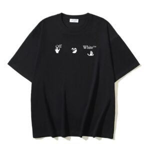 Off-White minimalist style black T-shirt
