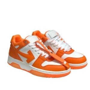 Off-White orange and white casual sports shoes