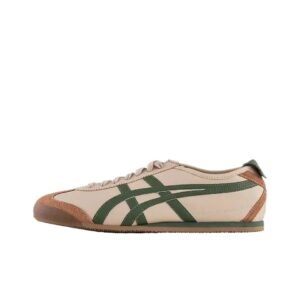 Onitsuka Tiger retro-style rice-green shoes.