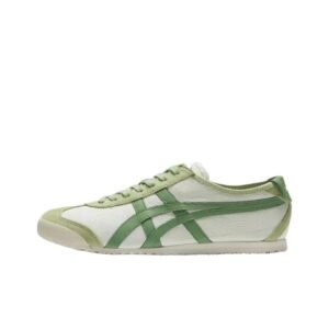Onitsuka Tiger retro-style white and green shoes