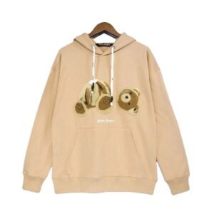 Palm Angels Bear Print Casual Style Beige Sweatshirt