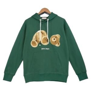 Palm Angels Bear Trend Brand Dark Green Sweatshirt