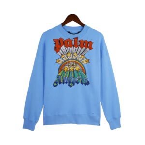 Palm Angels light blue sweatshirt with rainbow print
