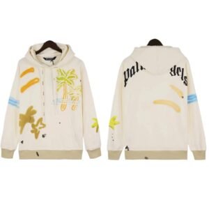 Palm Angels Palm Tree Print White Sweatshirt