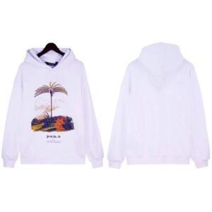 Palm Angels Palm Tree Print White Sweatshirt