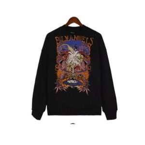 Palm Angels retro-style black sweatshirt