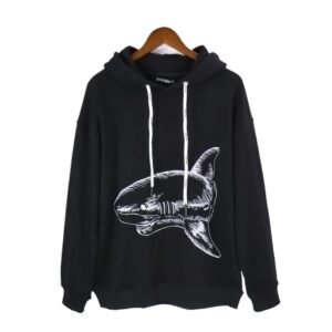 Palm Angels Shark Print Black Sweatshirt