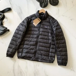Patagonia down jacket in a black trendy and cool style