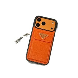 Prada Triangle Logo Fashion Orange Phone Case