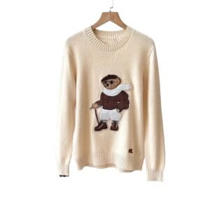 Ralph Lauren beige sweater with a bear pattern.