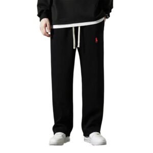 Ralph Lauren fleece-lined thickened black sweatpants