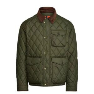Ralph Lauren Polo military green diamond quilted cotton coat