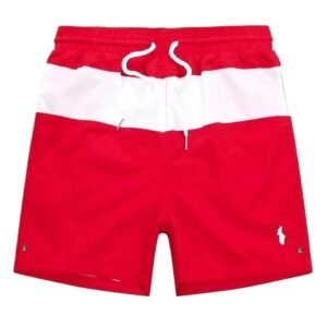 Ralph Lauren red and white color-blocked casual shorts