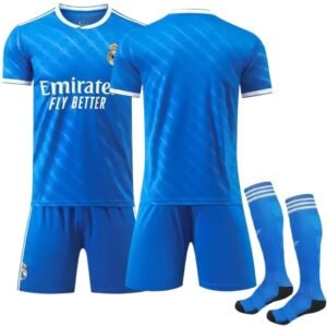 Real Madrid blue football uniform set