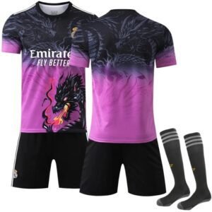 Real Madrid dragon pattern gradient purple jersey