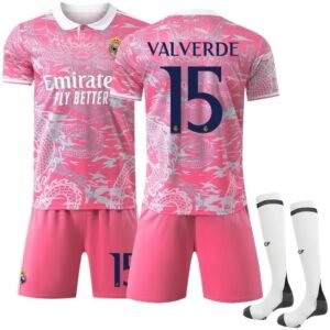 Real Madrid's dragon-patterned pink jersey.