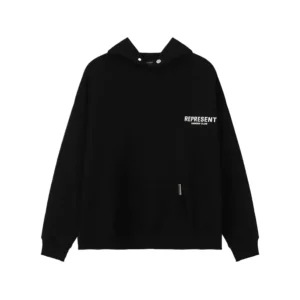 REPRESENT minimalist style black hoodie