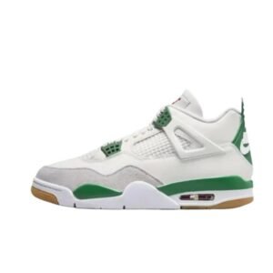Retro Style Air Jordan 4 White and Green