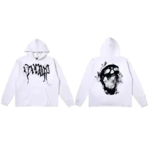 Revenge Dark Skull Style White Hoodie