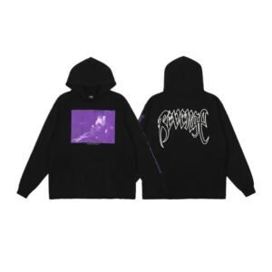 Revenge dark style printed black hoodie