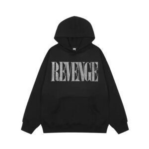 Revenge minimalist-style black hoodie