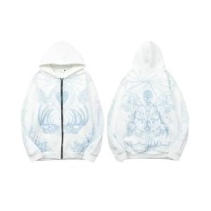 Revenge Skull Print Trendy Brand White Hoodie