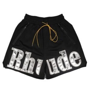 RHUDE trendy and cool style black shorts