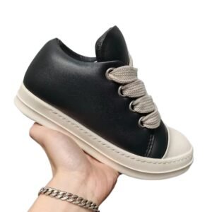 Rick Owens dark style black and grey shoes