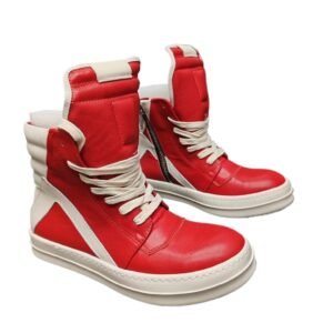 Rick Owens High - Top Fashionable Red Shoes