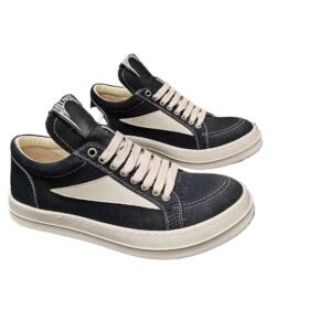 Rick Owens Retro Style Black and White Board Shoes