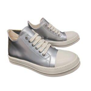 Rick Owens silver high-top casual shoes