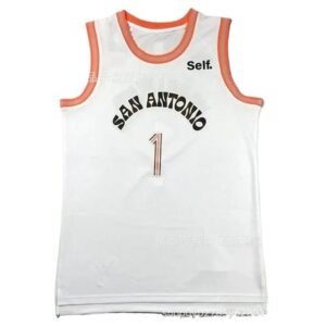 Self. Spurs Wind White-Orange Basketball Uniform