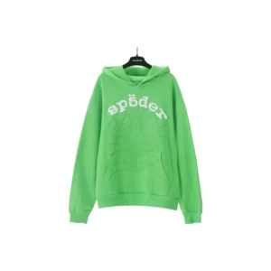 Sp5der Fluorescent Green Trendy Brand Sweatshirt