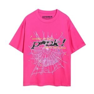 Sp5der Pink Trendy Short-sleeve Shirt