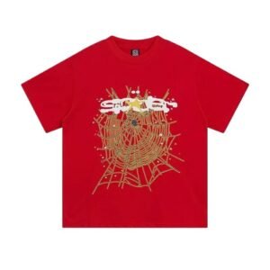 Sp5der Spider Web Print Red T-shirt
