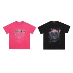 Sp5der Spider Web Trendy Brand Short Sleeve (Pink/Black)