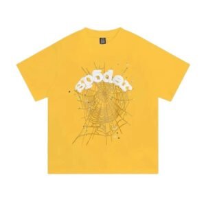 Sp5der Spider Web Trendy Yellow T-shirt