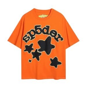 Sp5der Star Trendy Cool Orange T-shirt