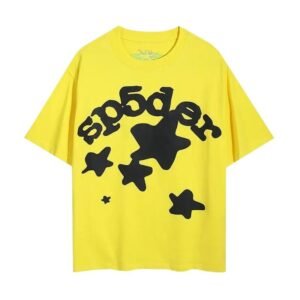 Sp5der Star Trendy Cool Yellow T-shirt