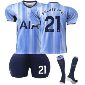 Spurs blue and white striped football jersey.