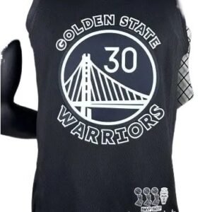Stephen Curry's black jersey of the Golden State Warriors.