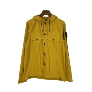 Stone Island hooded workwear-style yellow coat