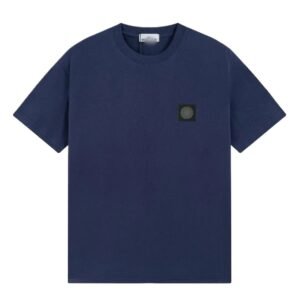 Stone Island minimalist style navy blue T-shirt