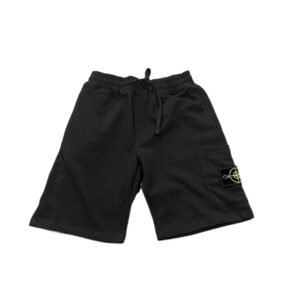 Stone Island workwear-style black shorts