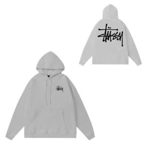 Stussy basic model simple style light gray sweatshirt