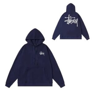 Stussy basic simple-style navy blue sweatshirt
