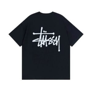 Stussy basic street style black T-shirt