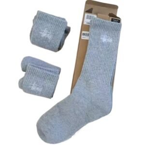 Stussy Basic Style Simple Gray Socks