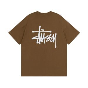 Stussy basic style trendy brand brown T-shirt